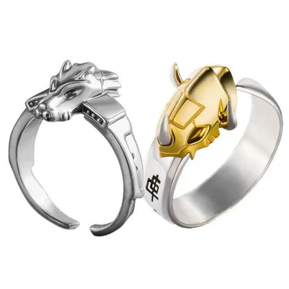 Digimon Adventure Cosplay Ring – Adjustable Garurumon & WarGreymon Jewelry