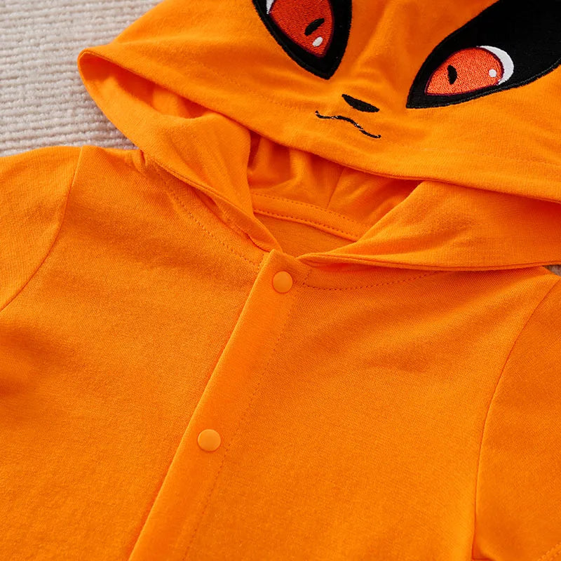 Cute Anime Fox Hooded Baby Cotton Bodysuit Romper