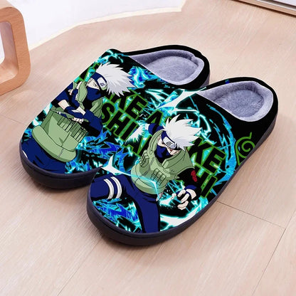 Naruto Anime Winter Plush Slippers – Itachi, Kakashi & Sasuke Indoor Cosplay Shoes