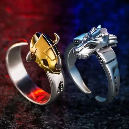Digimon Adventure Cosplay Ring – Adjustable Garurumon & WarGreymon Jewelry