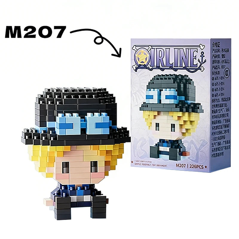 One Piece Sun God Nika Luffy Micro Building Block – 3D Anime Mini Bricks Figure