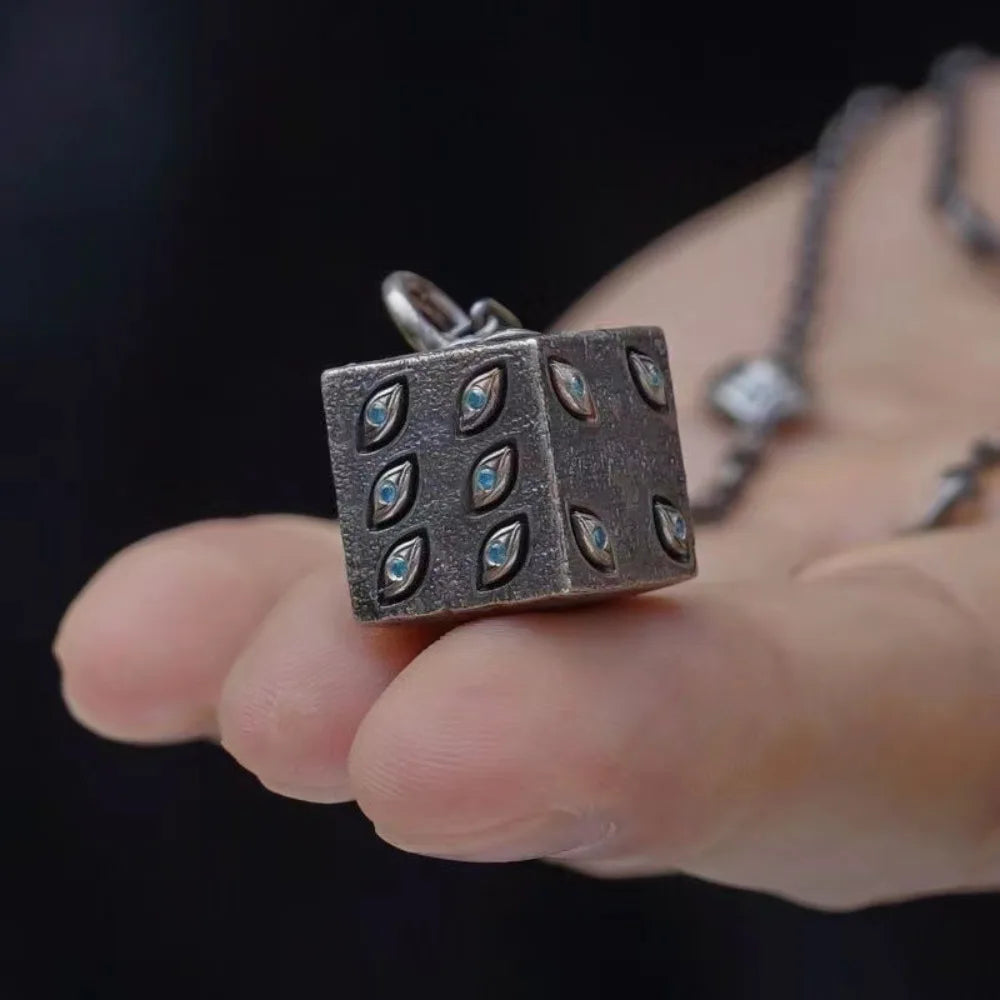 Jujutsu Kaisen Gojo Prison Realm Pendant Necklace – Metallic Dice Cosplay Jewelry