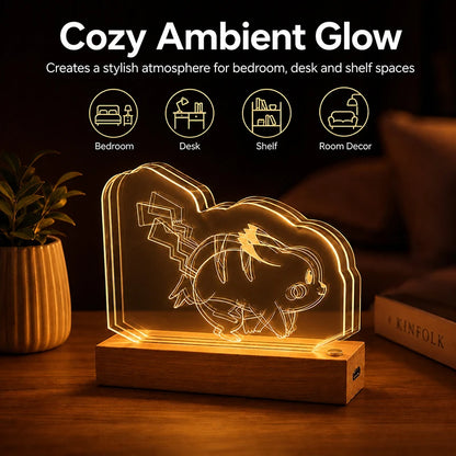 Pokémon Pikachu 3D Multilayer Acrylic LED Lamp – Dynamic Motion Effect Night Light