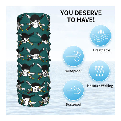 One Piece Roronoa Zoro Bandana Neck Gaiter – Multi-Use Balaclava Face Mask