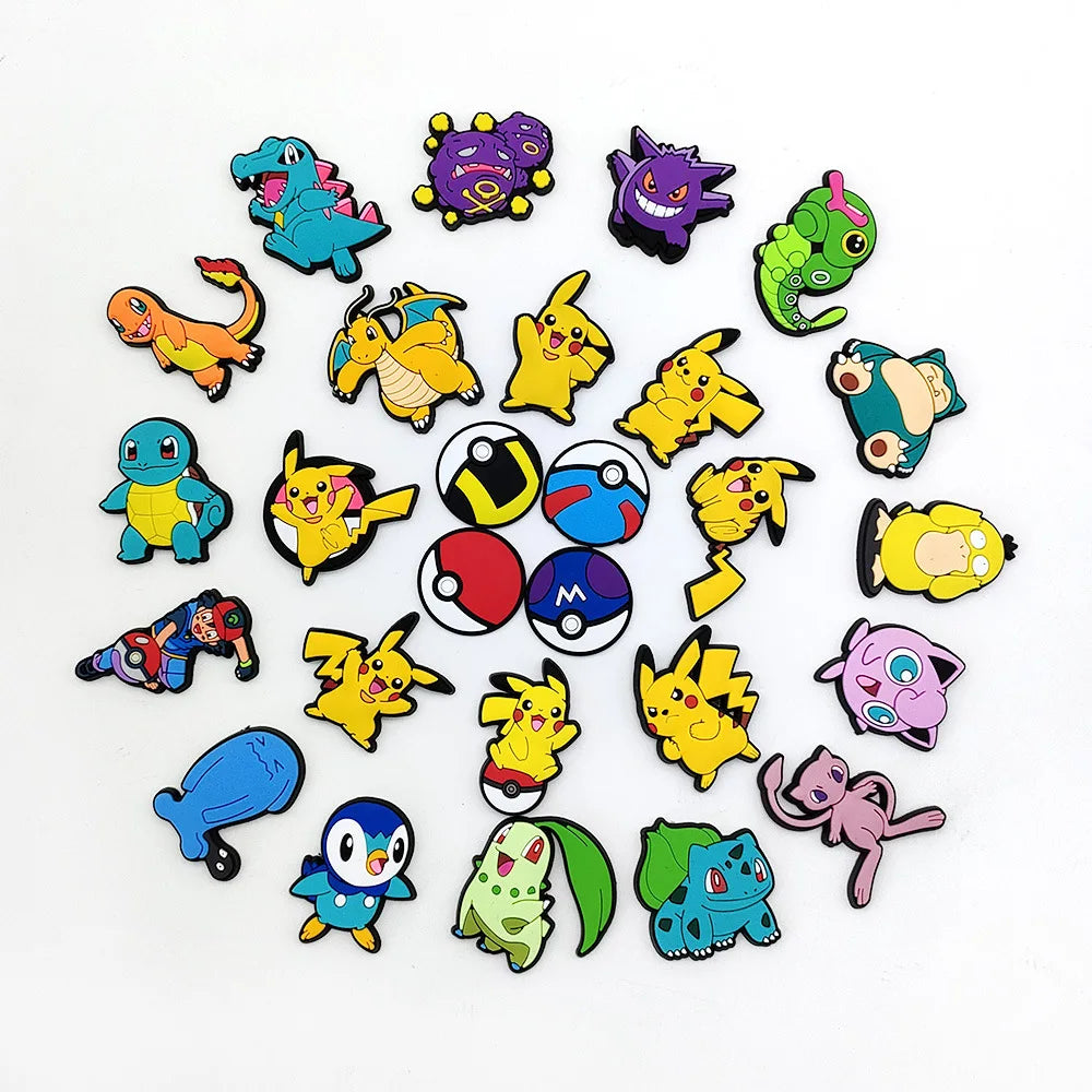 Pokémon PVC Clog Shoe Charms – Cartoon Pikachu & Monster Ball Accessories