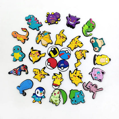 Pokémon PVC Clog Shoe Charms – Cartoon Pikachu & Monster Ball Accessories