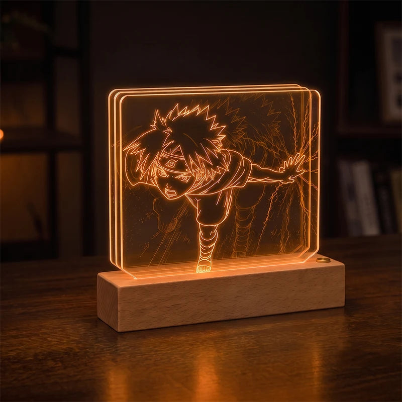 Sasuke Uchiha 3D Multilayer Acrylic LED Lamp – Dynamic Motion Effect Night Light