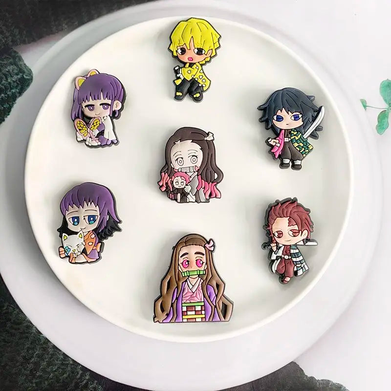 Demon Slayer PVC Clog Shoe Charms – Kimetsu no Yaiba Tanjiro, Nezuko & Hashira Accessories