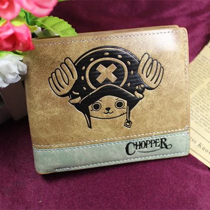 One Piece Bifold Short Wallet – Anime PU Leather Coin Purse & Card Holder