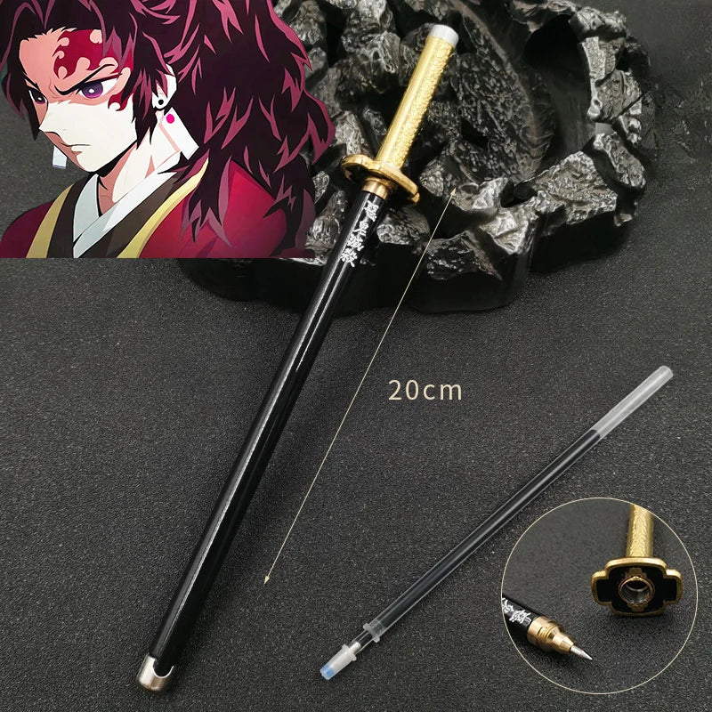 Demon Slayer Nichirin Katana Mini Gel Pen – 20cm Alloy Metal Sword Replica