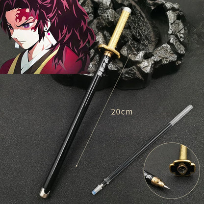 Demon Slayer Nichirin Katana Mini Gel Pen – 20cm Alloy Metal Sword Replica