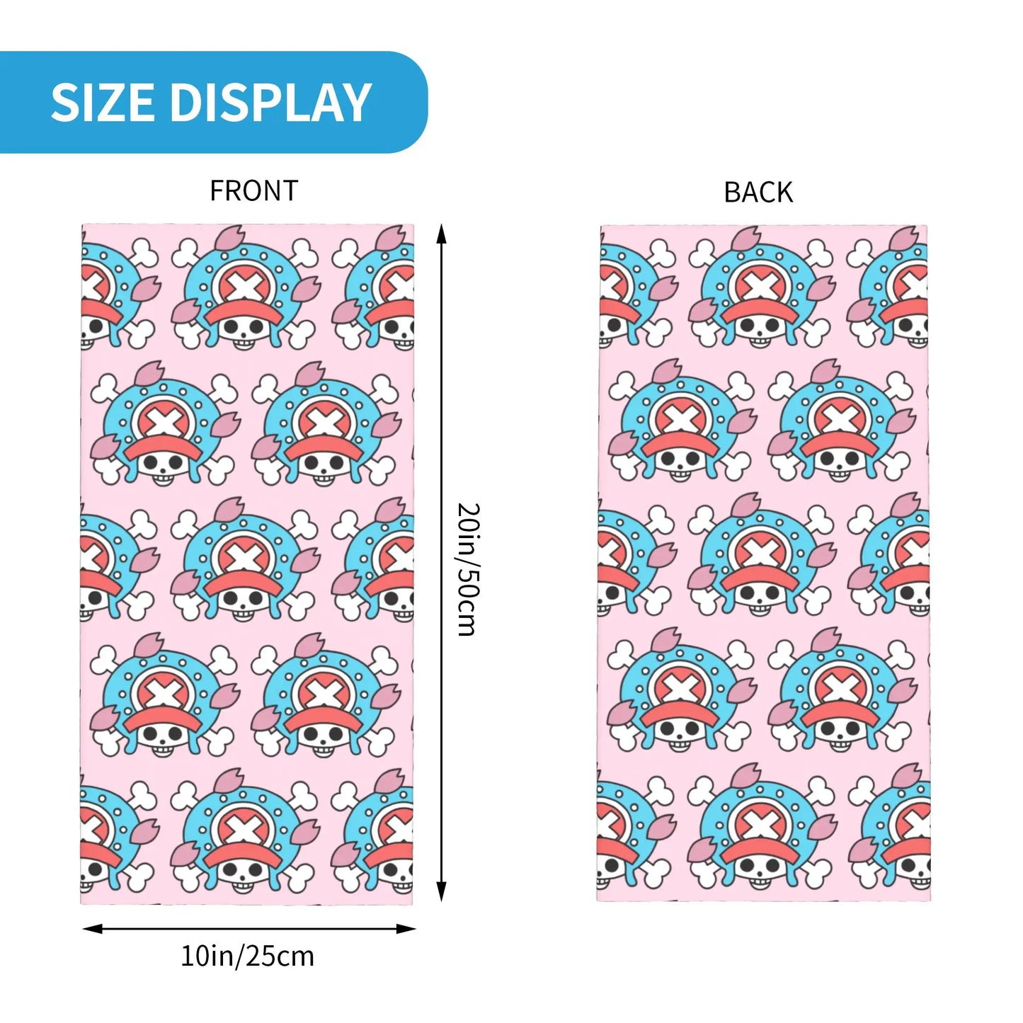 One Piece Tony Tony Chopper Bandana Neck Gaiter – Multi-Use Balaclava Face Mask