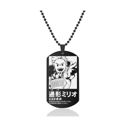 My Hero Academia Dog Tag Necklace – Stainless Steel Anime Character Pendant