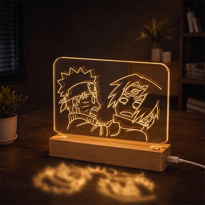 Naruto Sasuke 3D Multilayer Acrylic LED Lamp – Dynamic Motion Effect Night Light