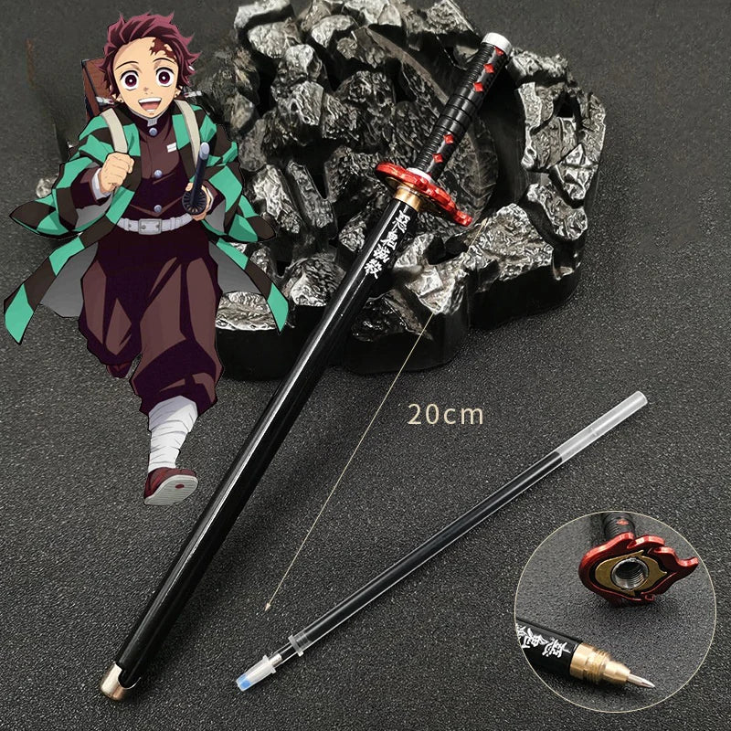 Demon Slayer Nichirin Katana Mini Gel Pen – 20cm Alloy Metal Sword Replica