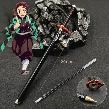 Demon Slayer Nichirin Katana Mini Gel Pen – 20cm Alloy Metal Sword Replica
