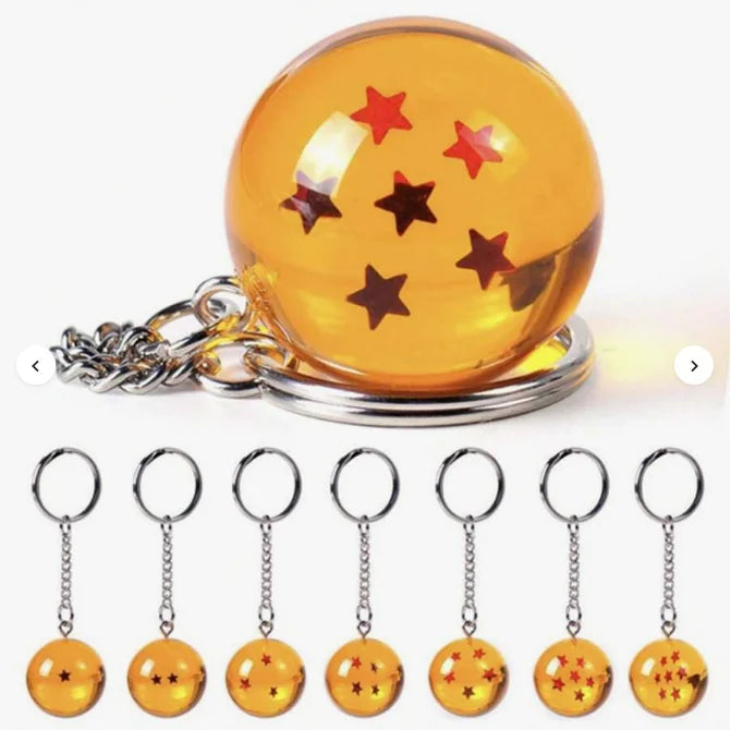 Dragon Ball Z 1-7 Star Resin Keychain & Pendant Set – Premium 3D Anime Dragon Ball Keyring Collectibles