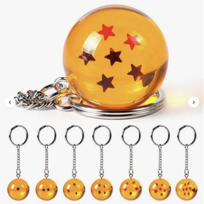 Dragon Ball Z 1-7 Star Resin Keychain & Pendant Set – Premium 3D Anime Dragon Ball Keyring Collectibles