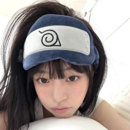 Naruto Headband Plush Sleep Mask – Soft Anime Travel Eye Patch