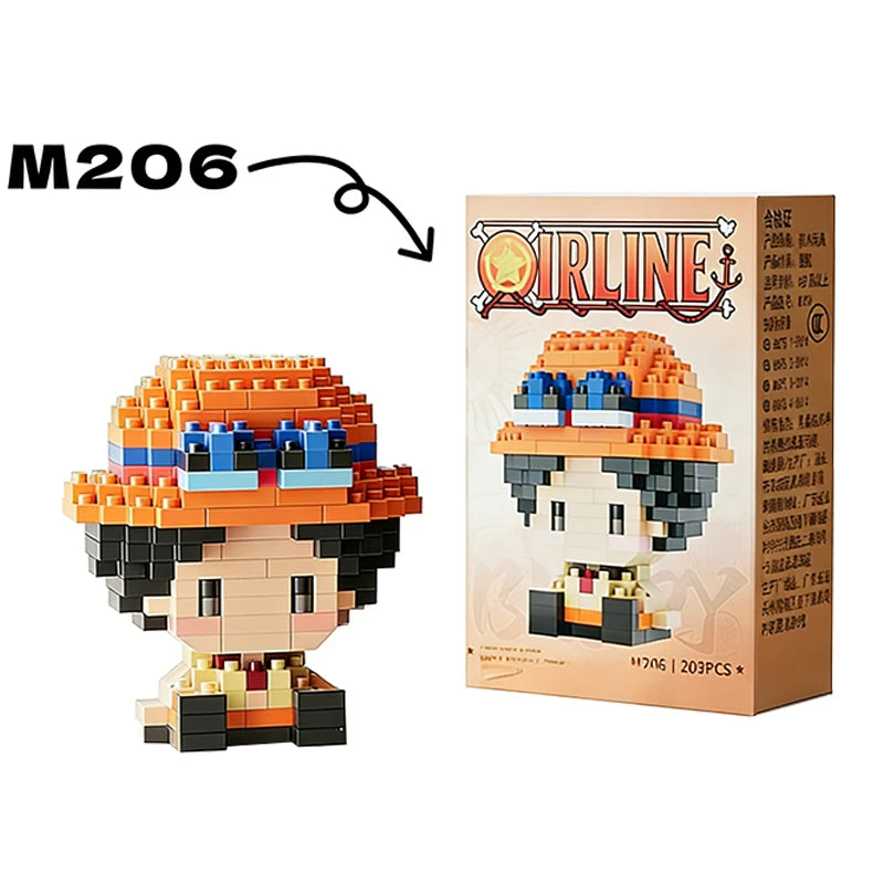 One Piece Sun God Nika Luffy Micro Building Block – 3D Anime Mini Bricks Figure