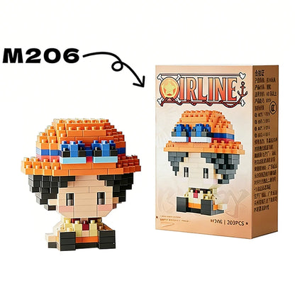 One Piece Sun God Nika Luffy Micro Building Block – 3D Anime Mini Bricks Figure