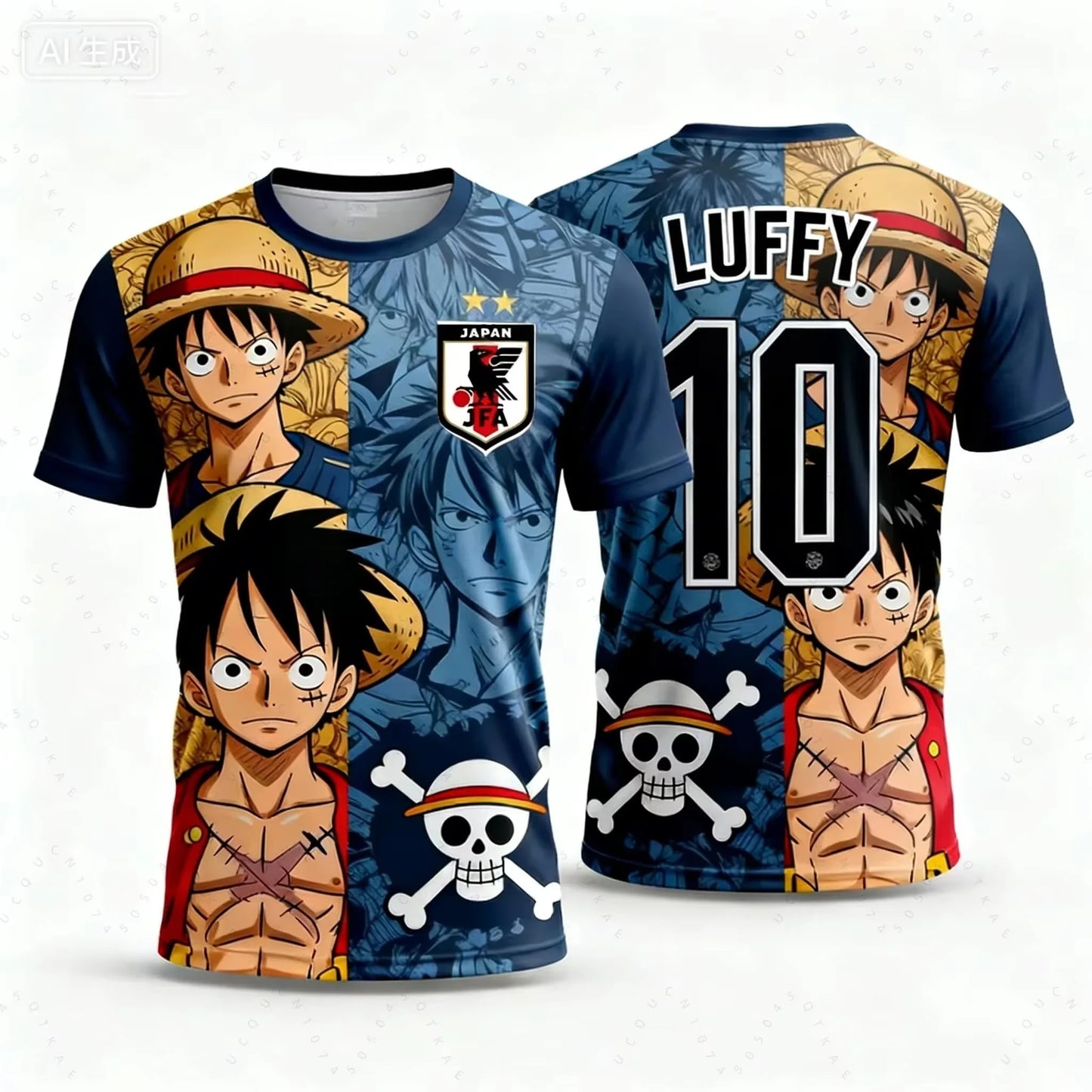 One Piece Japan Football Jersey T-Shirt – Quick-Dry Anime Soccer Kit