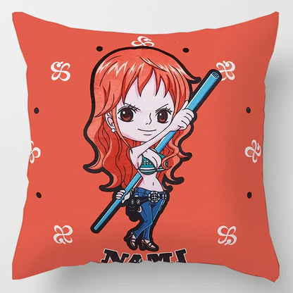 One Piece Anime Plush Square Throw Pillow Cover – 18"x18" (45x45 cm)