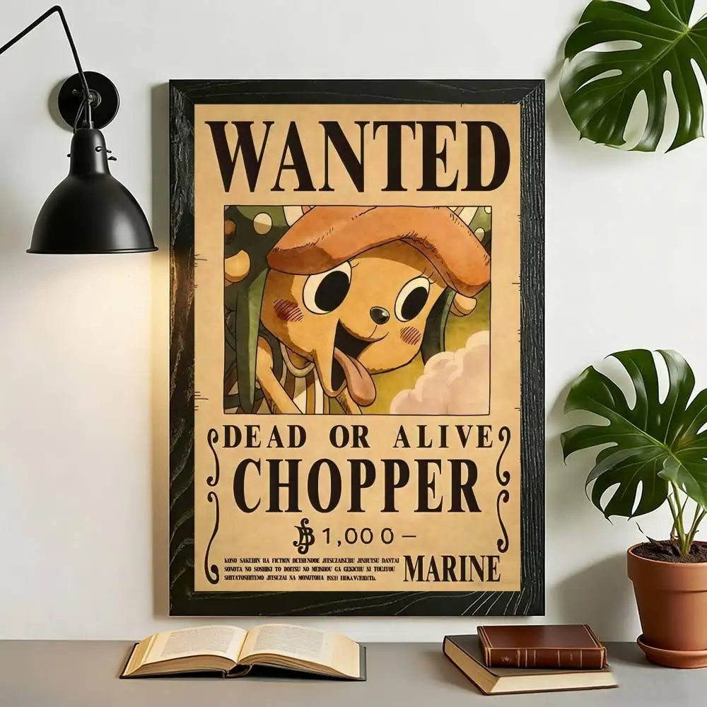 One Piece Anime Wanted Poster Canvas Wall Art – High-Definition Unframed Print