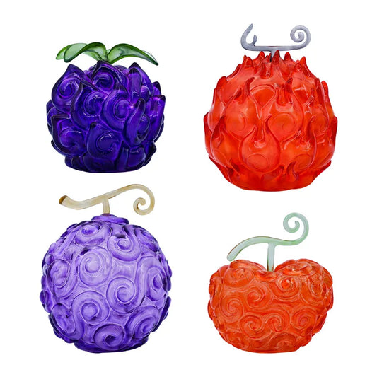 One Piece Devil Fruit Figure - Anime Rubber & Dark Burning Fruit Model