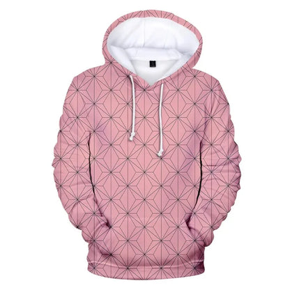 Demon Slayer Anime 3D Print Hoodie – Tanjiro & Nezuko Casual Pullover Streetwear