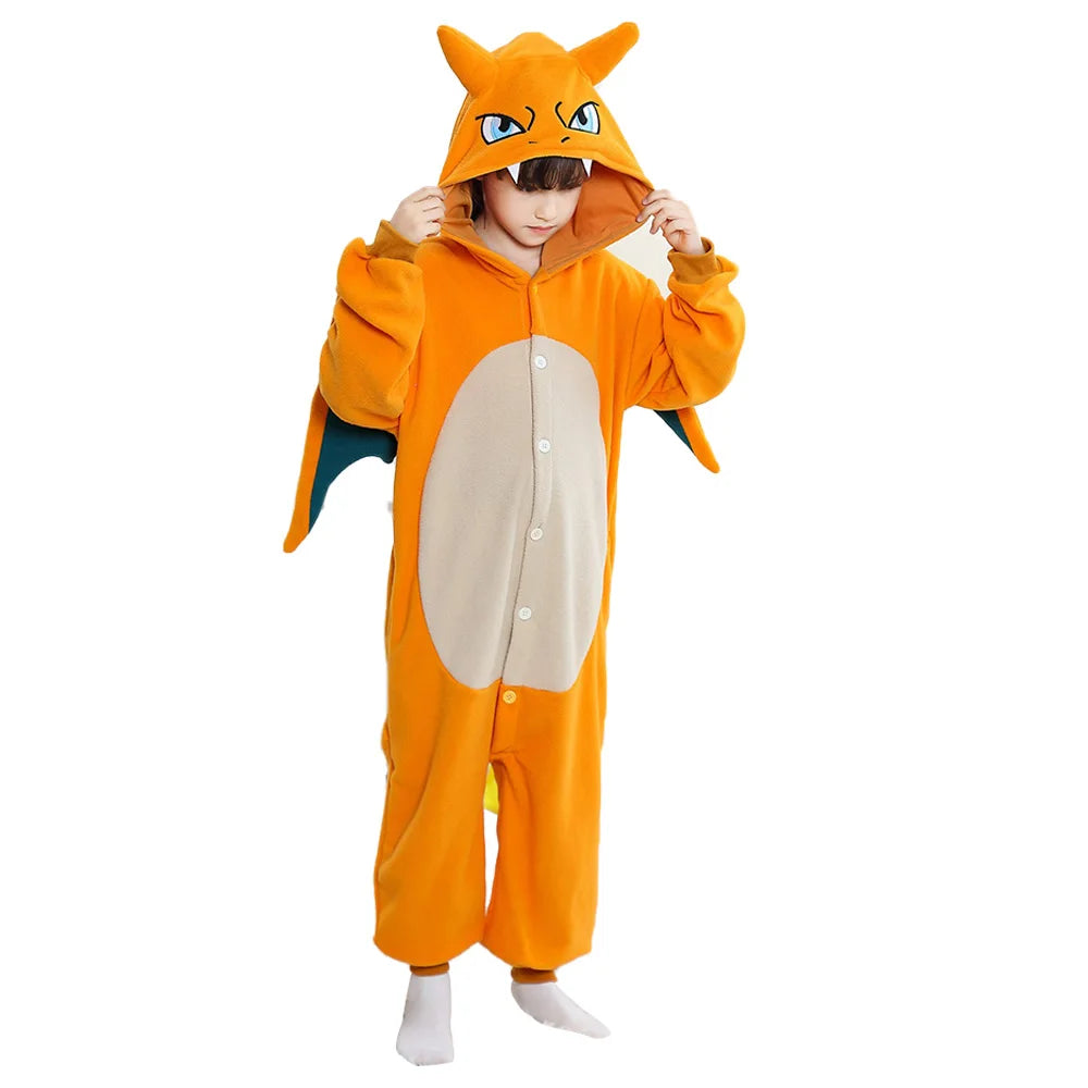 Pokemon Charizard Anime Kigurumi Onesie – Kids Cosplay Jumpsuit Pajamas