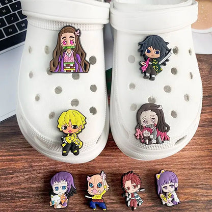 Demon Slayer PVC Clog Shoe Charms – Kimetsu no Yaiba Tanjiro, Nezuko & Hashira Accessories