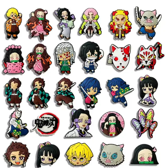 Demon Slayer PVC Clog Shoe Charms – Kimetsu no Yaiba Tanjiro, Nezuko & Hashira Accessories