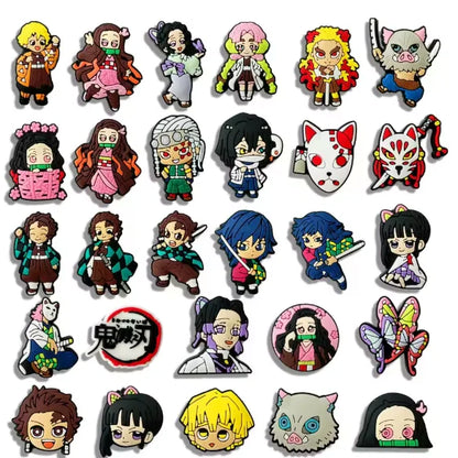 Demon Slayer PVC Clog Shoe Charms – Kimetsu no Yaiba Tanjiro, Nezuko & Hashira Accessories