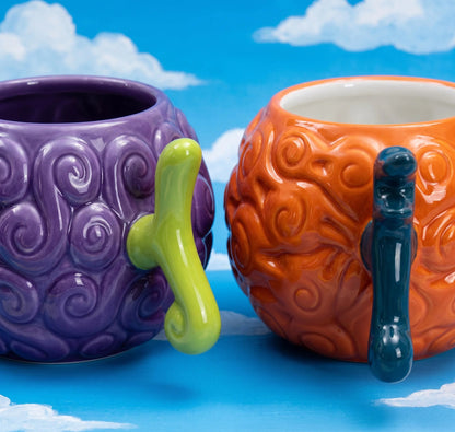 One Piece Devil Fruit Ceramic Mug – 21cm Gomu Gomu & Mera Mera Water Cup