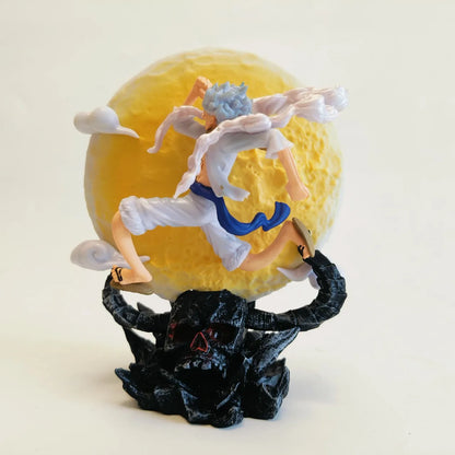 One Piece Gear 5 Luffy "Moon Fairy" Action Figure – 14cm Sun God Nika PVC Statue with LED Moon Light