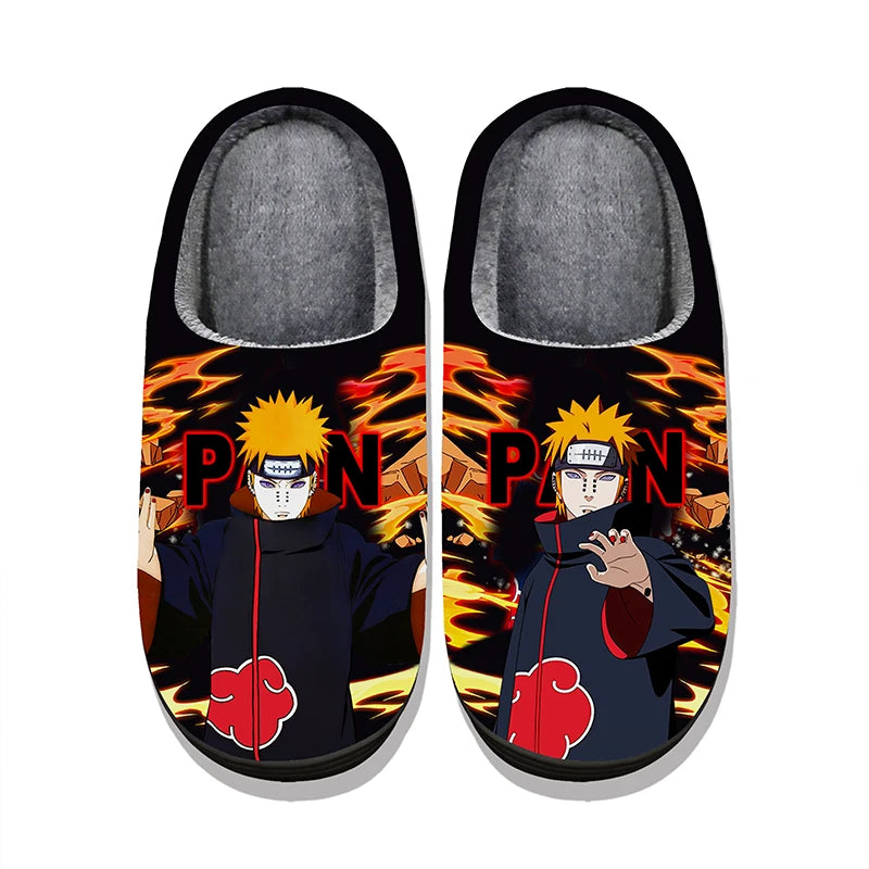 Naruto Anime Winter Plush Slippers – Itachi, Kakashi & Sasuke Indoor Cosplay Shoes