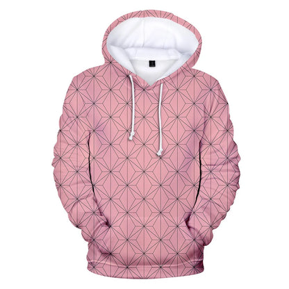 Demon Slayer Anime 3D Print Hoodie – Tanjiro & Nezuko Casual Pullover Streetwear