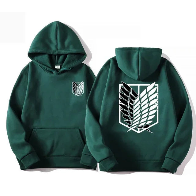 Attack on Titan Anime Hoodie – Survey Corps Wings of Freedom Pullover Sweatshirt