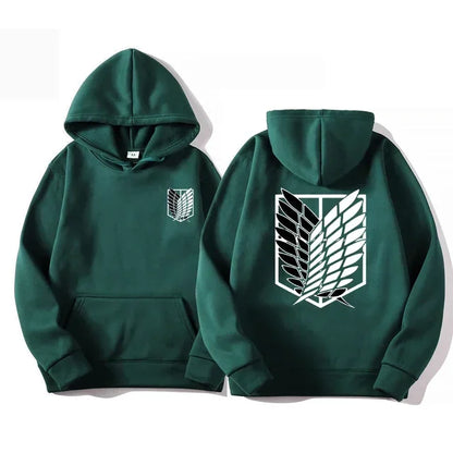 Attack on Titan Anime Hoodie – Survey Corps Wings of Freedom Pullover Sweatshirt