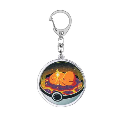 Charmander acrylic keychain showing high-transparency dual-layered protection.