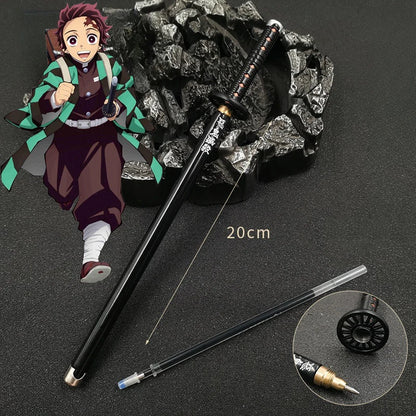 Demon Slayer Nichirin Katana Mini Gel Pen – 20cm Alloy Metal Sword Replica