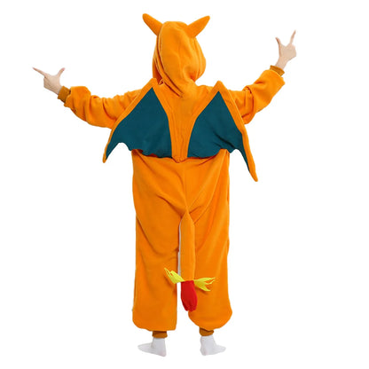 Pokemon Charizard Anime Kigurumi Onesie – Kids Cosplay Jumpsuit Pajamas