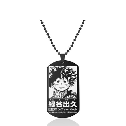 My Hero Academia Dog Tag Necklace – Stainless Steel Anime Character Pendant