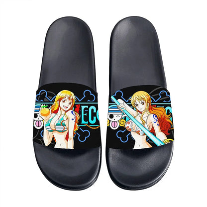 One Piece Anime Non-Slip Slide Sandals – EVA Indoor & Outdoor Slides