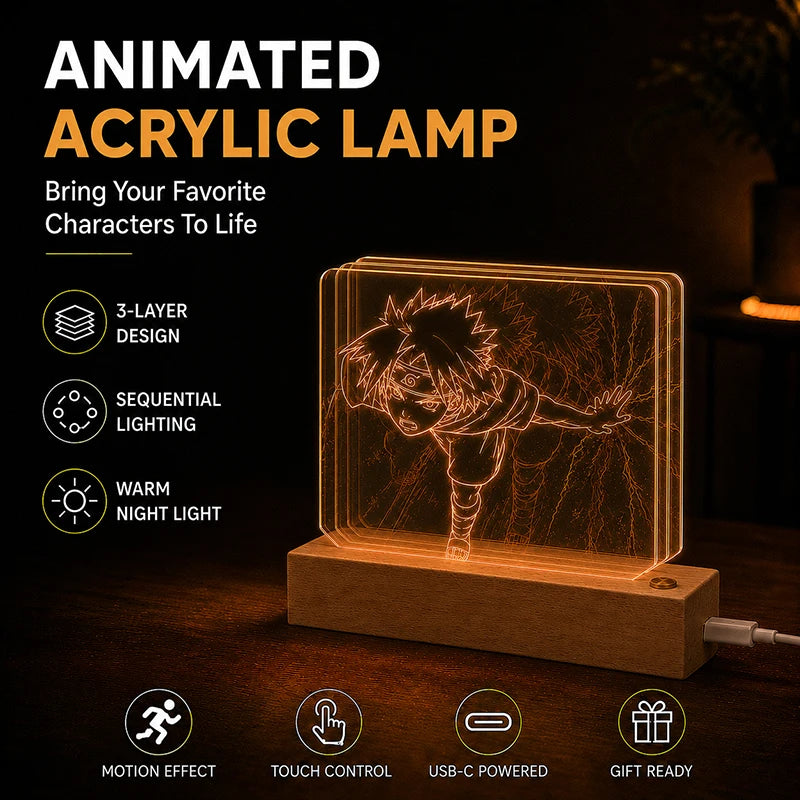 Sasuke Uchiha 3D Multilayer Acrylic LED Lamp – Dynamic Motion Effect Night Light