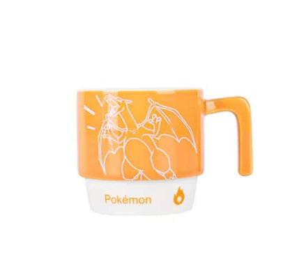 Charizard Flame-type stackable ceramic mug with ergonomic grip.